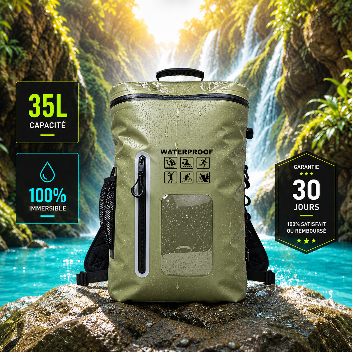 TRAILWET® — Sac à Dos Étanche IPX7