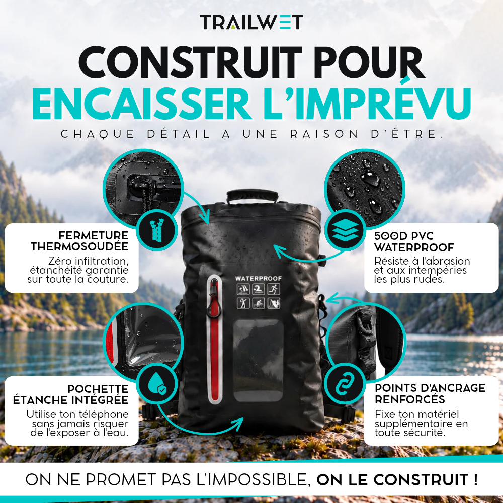 TRAILWET® — Sac à Dos Étanche IPX7