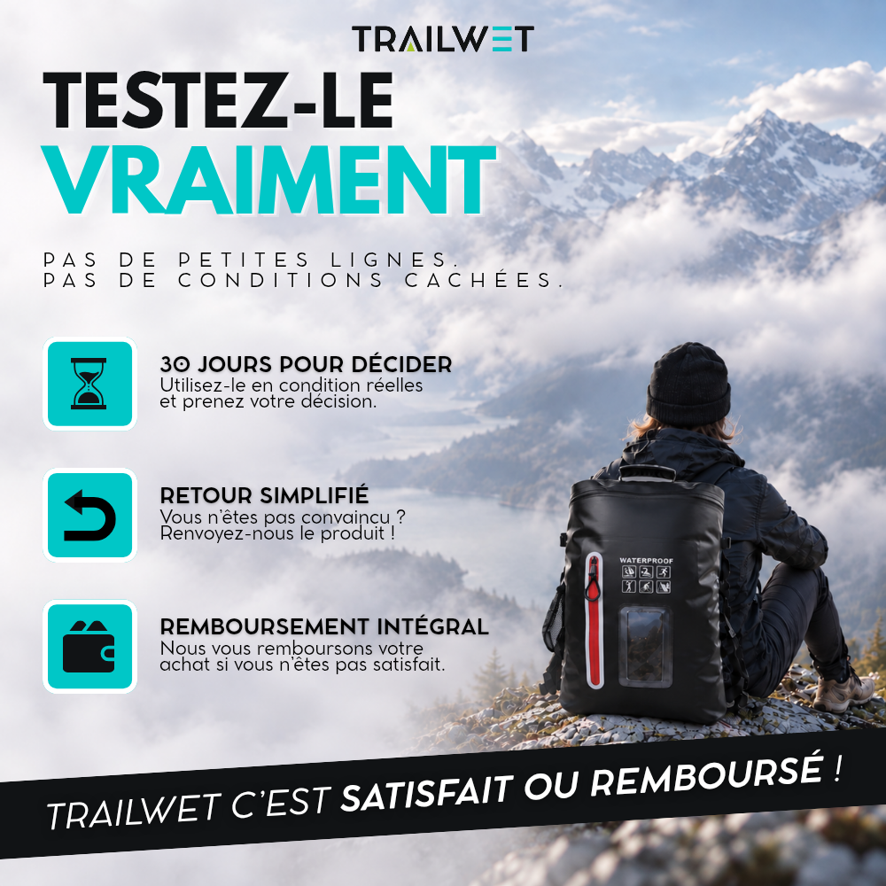 TRAILWET® — Sac à Dos Étanche IPX7