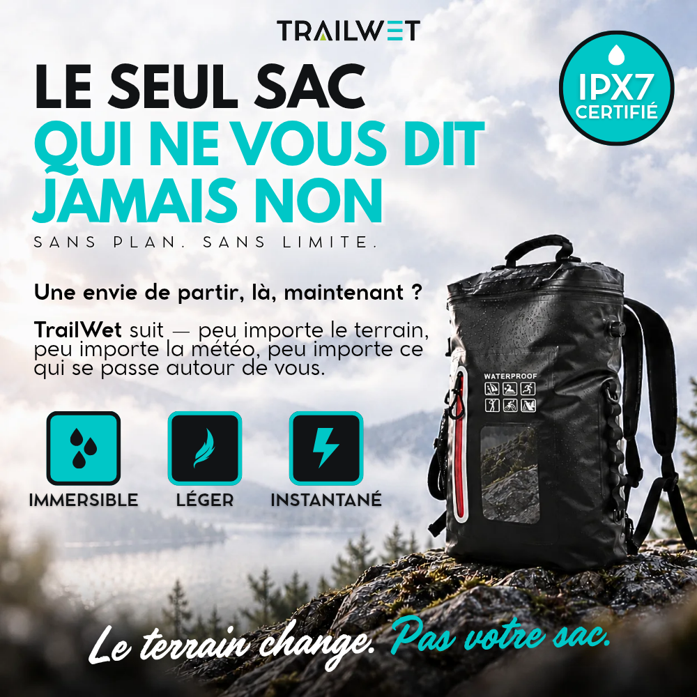 TRAILWET® — Sac à Dos Étanche IPX7